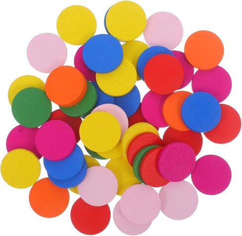 Alasum 150 Pcs Colorful Round Wood Discs 0.78 Inch Wooden Counters for Kids Math Educational Toys DIY Crafts and Fine Motor Skills Development in Saudi Arabia