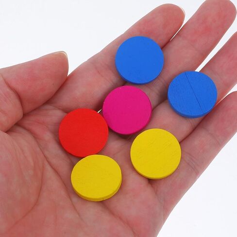 Alasum 150 Pcs Colorful Round Wood Discs 0.78 Inch Wooden Counters for Kids Math Educational Toys DIY Crafts and Fine Motor Skills Development in Saudi Arabia