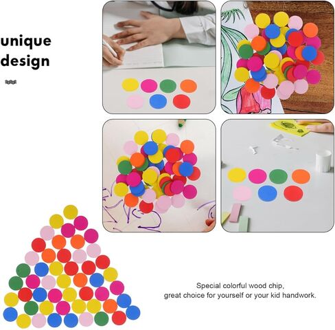 Alasum 150 Pcs Colorful Round Wood Discs 0.78 Inch Wooden Counters for Kids Math Educational Toys DIY Crafts and Fine Motor Skills Development in Saudi Arabia