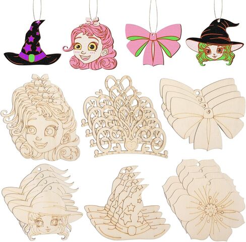 Chunful 24 Set Strawberry Birthday Party Wooden Crafts Kit, Color Your Own Fruit Kit Unfinished Wooden with Twines DIY Coloring Ornaments for Fruits Themed Birthday Decorations in Saudi Arabia
