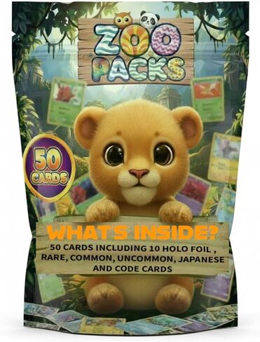 حزمة TCG 50 Card Starter Pack - حصرية لأمازون - تتضمن 10 صور ثلاثية الأبعاد + بطاقات WOTC العتيقة + بطاقة يابانية + مجموعة متنوعة من العناصر النادرة والمشاعات - متوافقة مع بطاقات البوكيمون in Kuwait