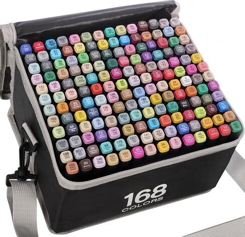 80 Colors Alcohol Markers, Art Markers for Adults Artists Coloring Book Painting Sketching, Dual Tip Drawing Marker Set Perfect for Gift (80) in Saudi Arabia