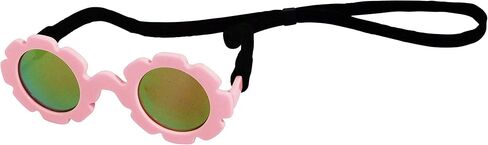 نظارات شمسية G001 للكلاب للسلالات المتوسطة (20-40 رطلاً) (مرآة وردية وردية على شكل زهرة) in Kuwait