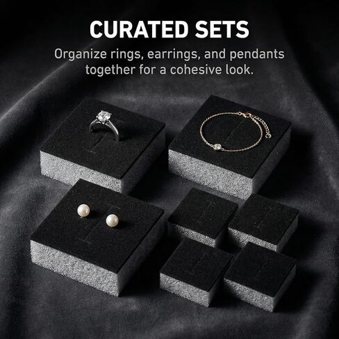 VOSAREA 30pcs Box Jewelry Box Foam Inserts Velvet Padding for Ring and Earring Display Cuttable Foam Jewelry Box Liner Lightweight and Portable for Travel and Exhibitions in Saudi Arabia