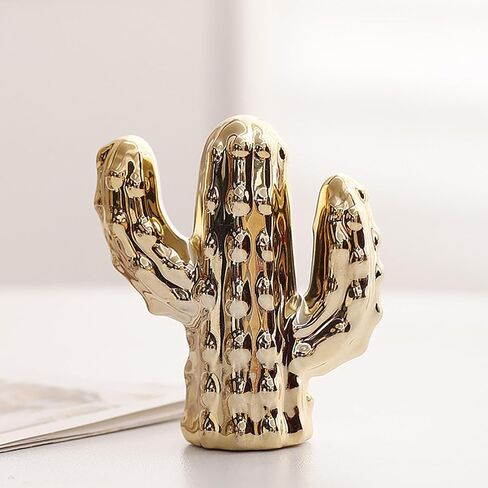 INS Style Ceramic Cactus Ring Holder,Mini Jewelry Organizer for Women,Plant Figurine Ring Necklace Display Stand,Nordic Desk Decor Creative Home Ornament in Saudi Arabia
