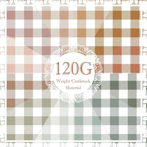 60 Sheets Boho Gingham Plaids Scrapbook Paper, 8.3'' x 5.7'' Boho Color Gingham Buffalo Plaids Decorative Craft Paper Folded Flat for Birthday Card Making Scrapbook Baby Shower Photo Album Decor in Saudi Arabia