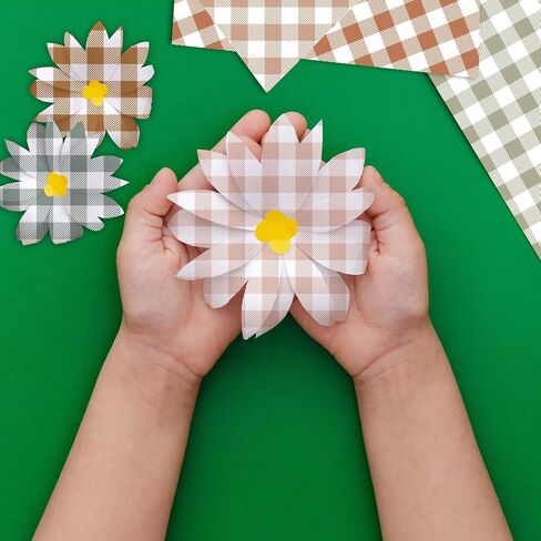 60 Sheets Boho Gingham Plaids Scrapbook Paper, 8.3'' x 5.7'' Boho Color Gingham Buffalo Plaids Decorative Craft Paper Folded Flat for Birthday Card Making Scrapbook Baby Shower Photo Album Decor in Saudi Arabia