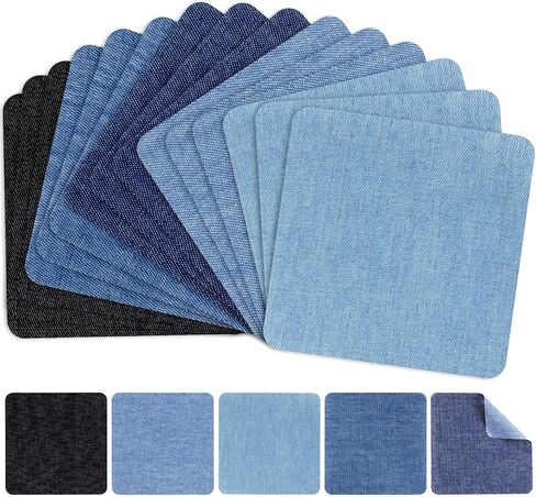 Iron On Patches, 15pcs Iron On Patches for Clothes, Denim Iron-on Repair Patch, Jeans and Clothing Repair and Decoration Kit (Five Color) in Saudi Arabia