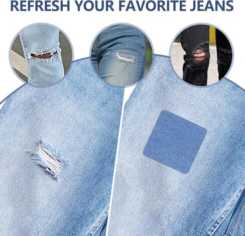 Iron On Patches, 15pcs Iron On Patches for Clothes, Denim Iron-on Repair Patch, Jeans and Clothing Repair and Decoration Kit (Five Color) in Saudi Arabia