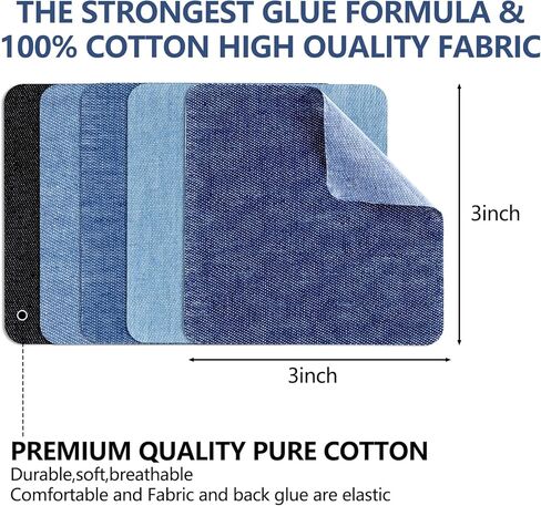 Iron On Patches, 15pcs Iron On Patches for Clothes, Denim Iron-on Repair Patch, Jeans and Clothing Repair and Decoration Kit (Five Color) in Saudi Arabia
