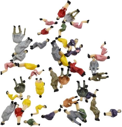 90Pcs HO Scale Model People Figures, 1:87 Scale Plastic Sitting Passengers with Assorted Colors for Sand Table Scene Decoration, Random Poses in Kuwait