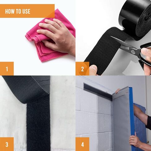 شرائط ربط وحلقة مقاس 2 بوصة من EIT بمادة لاصقة | لفة سوداء شديدة التحمل بطول 5 ياردات | سهل القطع، وقوة صناعية in Kuwait