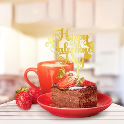 8 قطع من أغطية كعكة عيد الحب السعيد من الأكريليك الذهبي Sweet Love Be Mine Valentine Cake يختار عيد الحب موضوع عيد الميلاد ومستلزمات تزيين الكيك in Kuwait