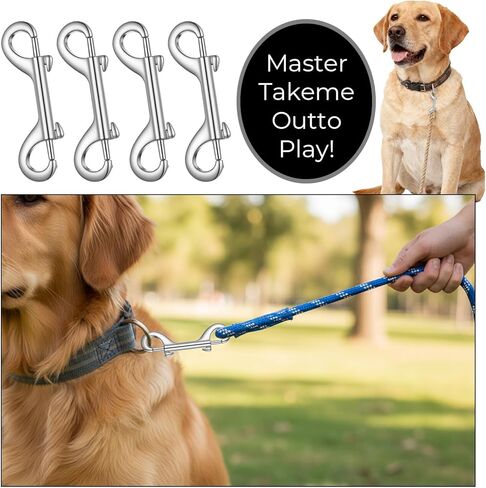 MAQUITA 24 Pcs Double Ended Bolt Snaps Hook, 3.5" Heavy-Duty Zinc Alloy Double Ended Metal Clips Key Holder for Linking Key Chain Dog Leash Collar Horse Tack Feed Buckets (Silver) in Saudi Arabia