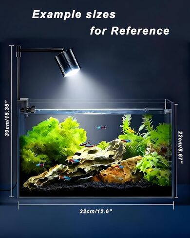 مصباح LED لحوض السمك، مصباح حوض السمك بمشبك 5 وات، 3 ألوان، ذراع ثابت 7.7 بوصة، إضاءة سفلية USB 5 فولت in Kuwait