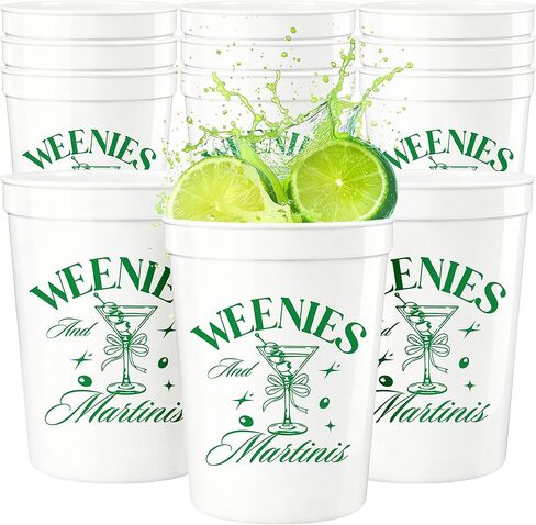 12 قطعة من أكواب حفلات العزوبية Weenies and Martinis 16oz Weenies and Tinies ديكور حفلات مارتيني تحت عنوان مستلزمات زينة حفلات أعياد الميلاد in Kuwait