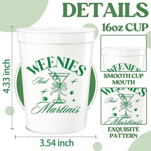 12 قطعة من أكواب حفلات العزوبية Weenies and Martinis 16oz Weenies and Tinies ديكور حفلات مارتيني تحت عنوان مستلزمات زينة حفلات أعياد الميلاد in Kuwait
