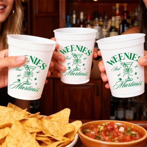 12 قطعة من أكواب حفلات العزوبية Weenies and Martinis 16oz Weenies and Tinies ديكور حفلات مارتيني تحت عنوان مستلزمات زينة حفلات أعياد الميلاد in Kuwait