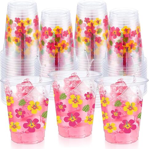 Yaomiao 50 Pieces Mermaid Party Cups Bulk 12 Oz Disposable Plastic Under the Sea Drinking Cups Mermaid Tail Shell Starfish Beverage Mugs for Ocean Birthday Baby Shower Party Supplies (Cute) in Saudi Arabia