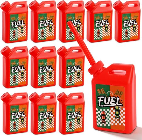 12 Pack Race Car Cups with Straws, 11Oz Small Plastic Cars Themed Drinking Cup Set, Race Car Fuel Can Party Supplies, Racing Theme Decoration for Baby Shower, Birthday Party Favor, Red in Saudi Arabia