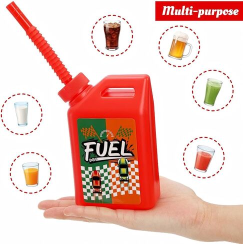 12 Pack Race Car Cups with Straws, 11Oz Small Plastic Cars Themed Drinking Cup Set, Race Car Fuel Can Party Supplies, Racing Theme Decoration for Baby Shower, Birthday Party Favor, Red in Saudi Arabia