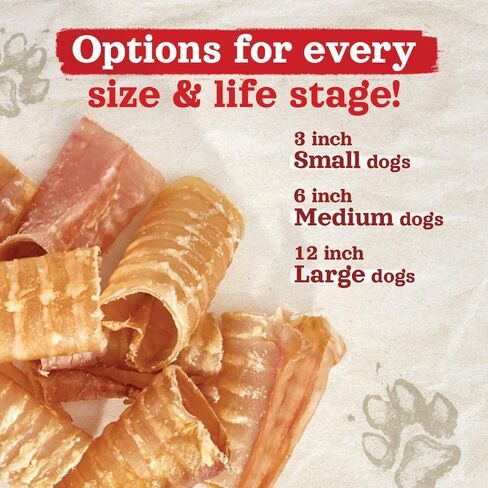 Natural Farm Beef Trachea for Dogs (6 Inch, 6 Pack)- 100% Beef,Odor Free Trachea Dog Chews- Glucosamine & Chondroitin for Joint & Hip Mobility, Bone Strength- Low-Fat Crunchy & Crispy- for All Dogs in Kuwait