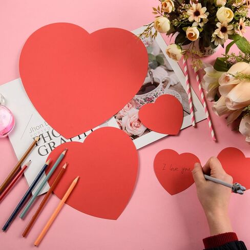 120 Pcs Valentine's Day Hearts Cutouts 11.8" 7.9" 3.9" Paper Hearts Shape Cut Outs Red Hearts Accents Paper Heart Die Cuts for DIY Art and Craft Projects Wedding Mother's Day Bulletin Board Wall Decor in Saudi Arabia