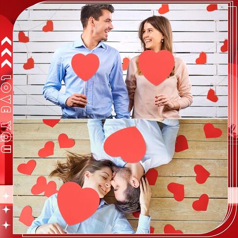 120 Pcs Valentine's Day Hearts Cutouts 11.8" 7.9" 3.9" Paper Hearts Shape Cut Outs Red Hearts Accents Paper Heart Die Cuts for DIY Art and Craft Projects Wedding Mother's Day Bulletin Board Wall Decor in Saudi Arabia