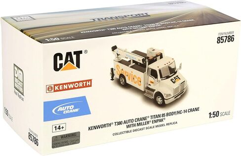 Diecast Masters 1/50 CAT Kenworth T380 Crane Truck with Titan 85 Body & Miller EnPack 85786 in Saudi Arabia