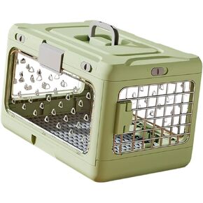 قفص قابل للطي للقطط والجراء، قفص سفر عالي التحمل وشفاف وقابل للحمل، بيت للكلب حامل الحيوانات الأليفة لجرو الأرانب والكلاب الصغيرة والقطط، أخضر in Kuwait