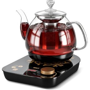 HHT Electric Tea Maker with Infuser, ±1℉ Precise Temperature Control, Glass Electric Kettle for Herbal,Flowers,Fruit Tea and Loose Leaf,BPA-Free,Auto Shut-Off,Brewing Program,Keep Warm,0.8L/27oz in Kuwait