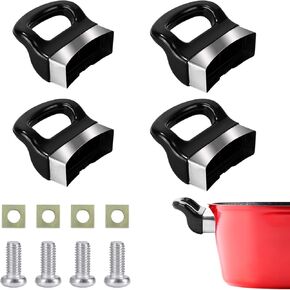 2 Pack Pot Handles Replacement, Universal Pan Handle for Pot Short Side, Bakelite Pan Ear Replacement for Home Kitchen Cookware, Black Pressure Cooker Accessories for Short Side (Black; 2Pcs) in Kuwait