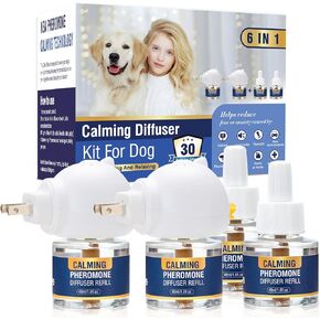 مجموعة ناشر الفيرومونات المهدئ للكلاب 6 في 1 لتخفيف القلق وتقليل العدوانية ومكافحة الإجهاد والنباح in Kuwait