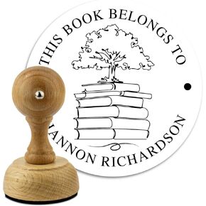 Custom Wood Library Hand Stamp - Style 072 - Great for Customizing Books, Ex Libris, Personalized Journals and More. in Saudi Arabia