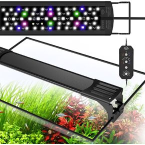 مصباح حوض السمك QZQ LED، ضوء خزان الأسماك 16 وات مع وضع الإضاءة 24/7، مؤقت، وضع DIY، سطوع قابل للتعديل، ضوء نبات حوض السمك كامل الطيف مع أقواس قابلة للتمديد لخزان الأسماك 10-16 بوصة in Kuwait