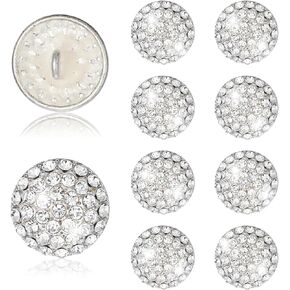 10 قطع من أزرار حجر الراين، خياطة كريستالية على الأزرار، أزرار أحجار الراين الفضية للملابس، خياطة ملابس الزفاف، مستلزمات تزيين الحرف اليدوية in Kuwait
