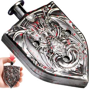 Mechanical Spinner Dice with Button-Activated Roulette Dice | 7-in-1 Shield Design Metal DND Dice Set for Tabletop RPG, D&D Gift for Gamers & DM (Dragon Emblem Shield Blood) in Saudi Arabia