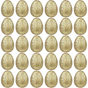 30 Pcs Glitter Easter Eggs 2.3 Inch Plastic Easter Eggs Fillable Hunt Basket Stuffer for Holiday Decor Craft Projects in Saudi Arabia