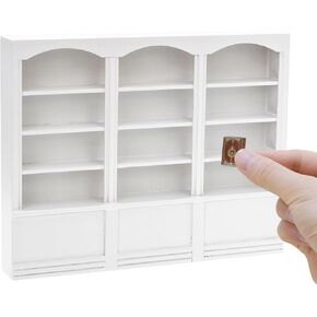 iLAND Dollhouse Bookshelf 1/12 مقياس أثاث بيت الدمى رف كتب خشبي صغير للكتب المصغرة خزانة الكتب الصغيرة 1/12 مقياس الملحقات مكتبة صغيرة بيت الدمية غرفة المعيشة رف الكتب الهدايا المصغرة in Kuwait