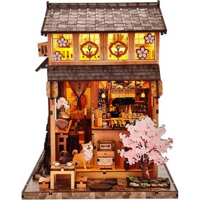Japanese Izakaya DIY Book Nook Kits - 3D Wooden Dollhouse Puzzle for Adults, Teens, Girlfriend, Classmates & Family | Unique Easter St. Patrick's Day Gift, Bookshelf Decor in Saudi Arabia