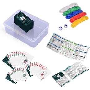 American Mahjong Set Card Game,166 Mahjong Card, Waterproof Gift Poker Game Mahjong Tile Set, Mahjong Card Official Revision Large Size (4 Pcs), 麻将 in Saudi Arabia
