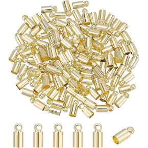 PH PandaHall أغطية نهاية الحبل المطلية بالذهب عيار 14 قيراط، 240 قطعة من أغطية نهاية الخيط، 6 مم، غطاء نهاية البرميل، أنبوب نحاسي، خرز تجعيد، أطراف حبل، أطراف أطراف نهائية للجلد، شرابات، سوار، قلادة، صناعة المجوهرات in Kuwait