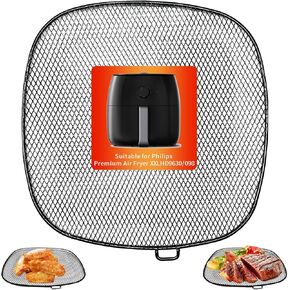 قطع غيار مقلاة الهواء GWY لفيليبس HD9630 3lb/4qt Airfryer XXL، 9 بوصة × 8.6 بوصة SUS 304 مقلاة هوائية من الفولاذ المقاوم للصدأ XXL ملحقات صينية سلة بديلة لمقلاة الهواء فيليبس HD9650 HD9765 HD9860 in Kuwait
