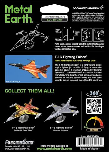 مجموعة نماذج معدنية ثلاثية الأبعاد من Metal Earth F-16 Royal Dutch Orange Lion ثلاثية الأبعاد in Saudi Arabia