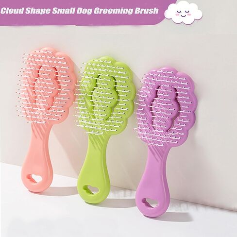 Small Dog Grooming Brush,Cloud Shape Puppy Brush Detangling Dog Hair Brushes for Wet or Dry - Perfect for Shih Tzus, Yorkies, Maltipoos - Ideal Puppy Hair Brushes for Maltese and Small Breeds (Purple) in Saudi Arabia