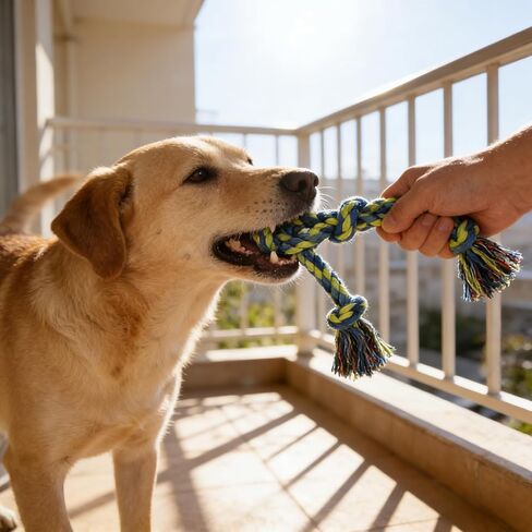 2-Pack Durable Rope Dog Toys, Colorful Braided Chew-Resistant Knot Toys for Medium to Large Dogs, Teething, Boredom Relief & Tug-of-War in Saudi Arabia
