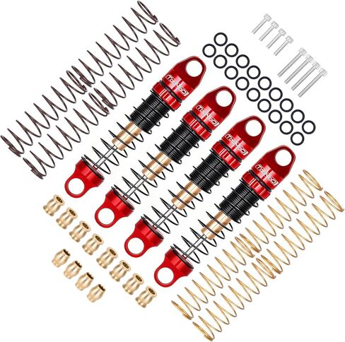 28mm Aluminum RC Shocks Absorber for RC 1/30 Axial SCX30 Crawler Replace Upgrade(Red） in Saudi Arabia