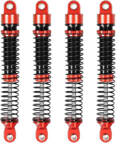 4PCS Aluminum Threaded Shock Absorber Oil Damper for 1/12 Mini Crawler 1/18 RC Crawler Car TRX4M TRX4MT Upgrade Parts (Red, 71mm) in Saudi Arabia