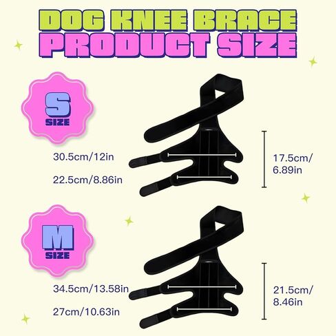 Dog Knee Brace for ACL CCL Support – Adjustable Compression Brace with Side Stabilizers for Torn ACL Hind Leg, Breathable Neoprene, Post Surgery Recovery, Fits Small & Medium Dogs (S) in Saudi Arabia