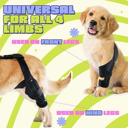 Dog Knee Brace for ACL CCL Support – Adjustable Compression Brace with Side Stabilizers for Torn ACL Hind Leg, Breathable Neoprene, Post Surgery Recovery, Fits Small & Medium Dogs (S) in Saudi Arabia